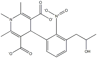 2-hydroxypropylmethyl-1,4-dihydro-2,6-dimethyl-4-(2-nitrophenyl)-3,5-pyridinedicarboxylate Struktur