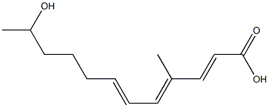 11-hydroxy-4-methyl-2,4,6-dodecatrienoic acid Struktur