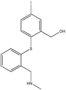 5-iodo-2-((2-((methylamino)methyl)phenyl)thio)benzyl alcohol Struktur