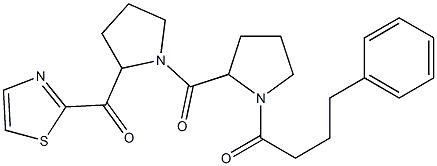 2-((1-((1-(4-phenylbutanoyl)-2-pyrrolidinyl)carbonyl)-2-pyrrolidinyl)carbonyl)thiazole Struktur