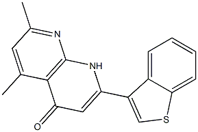 5,7-dimethyl-2-(3'-benzo(b)thienyl)-1,8-naphthyridin-4-one Struktur