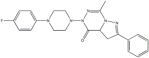 2-phenyl-3,3a-dihydro-4-oxo-5-(4-(4-fluorophenyl)piperazin-1-yl)methylpyrazolo(1,5-d)(1,2,4)trazine Struktur