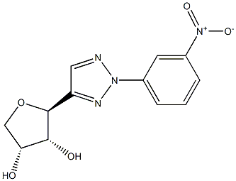 2-(3-nitrophenyl)-4-(beta-D-erythrofuranosyl)-1,2,3-triazole Struktur