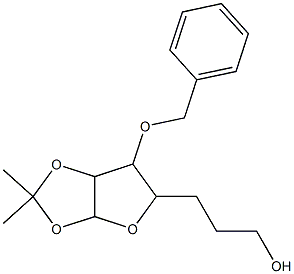 3-(6-Benzyloxy-2,2-dimethyl-tetrahydro-furo[2,3-d][1,3]dioxol-5-yl)-propan-1-ol Struktur