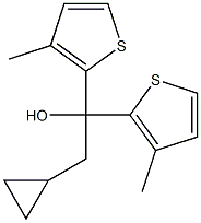 2-cyclopropyl-1,1-bis(3-methyl-2-thienyl)ethanol Struktur