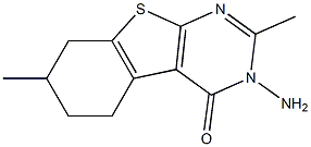 3-AMINO-2,7-DIMETHYL-5,6,7,8-TETRAHYDRO[1]BENZOTHIENO[2,3-D]PYRIMIDIN-4(3H)-ONE Struktur