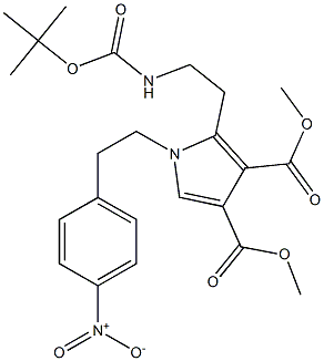 2-(2-TERT-BUTOXYCARBONYLAMINO-ETHYL)-1-[2-(4-NITRO-PHENYL)-ETHYL]-1H-PYRROLE-3,4-DICARBOXYLIC ACID DIMETHYL ESTER Struktur