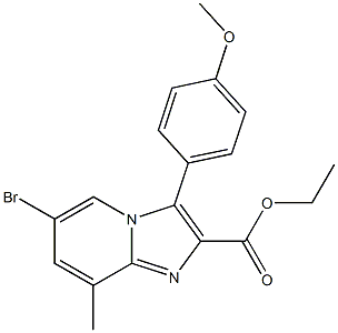 ETHYL 6-BROMO-3-(4-METHOXYPHENYL)-8-METHYLIMIDAZO[1,2-A]PYRIDINE-2-CARBOXYLATE Struktur