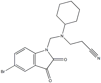 3-[[(5-bromo-2,3-dioxo-2,3-dihydro-1H-indol-1-yl)methyl](cyclohexyl)amino]propanenitrile Struktur