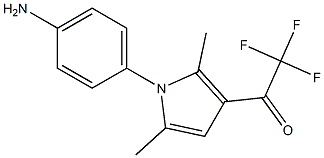 1-[1-(4-aminophenyl)-2,5-dimethyl-1H-pyrrol-3-yl]-2,2,2-trifluoro-1-ethanone Struktur