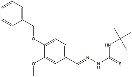 N1-(tert-butyl)-2-[4-(benzyloxy)-3-methoxybenzylidene]hydrazine-1-carbothioamide Struktur