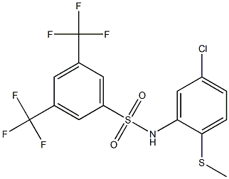 N1-[5-chloro-2-(methylthio)phenyl]-3,5-di(trifluoromethyl)benzene-1-sulfonamide Struktur