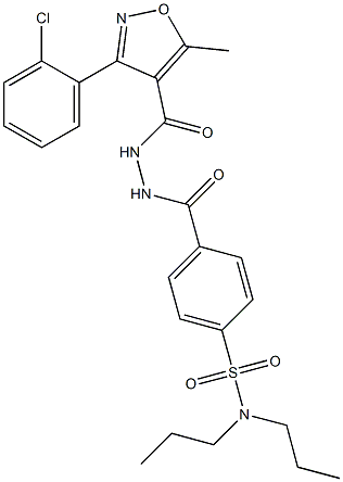 N1,N1-dipropyl-4-[(2-{[3-(2-chlorophenyl)-5-methylisoxazol-4-yl]carbonyl}hydrazino)carbonyl]benzene-1-sulfonamide Struktur