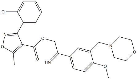 4-{5-[({[3-(2-chlorophenyl)-5-methylisoxazol-4-yl]carbonyl}oxy)ethanimidoyl]-2-methoxybenzyl}morpholine Struktur