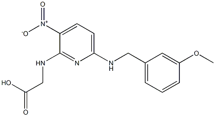 2-({6-[(3-methoxybenzyl)amino]-3-nitro-2-pyridinyl}amino)acetic acid Struktur