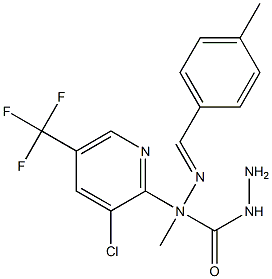 N''-[3-chloro-5-(trifluoromethyl)-2-pyridinyl]-N''-methyl-N'''-[(E)-(4-methylphenyl)methylidene]carbonic dihydrazide Struktur