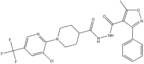 N'-({1-[3-chloro-5-(trifluoromethyl)-2-pyridinyl]-4-piperidinyl}carbonyl)-5-methyl-3-phenyl-4-isoxazolecarbohydrazide Struktur