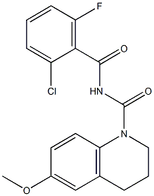 N1-(2-chloro-6-fluorobenzoyl)-6-methoxy-1,2,3,4-tetrahydroquinoline-1-carboxamide Struktur