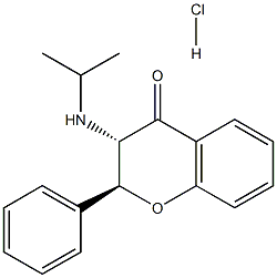 (2S,3S)-3-(isopropylamino)-2-phenyl-3,4-dihydro-2H-4-chromenone hydrochloride Struktur