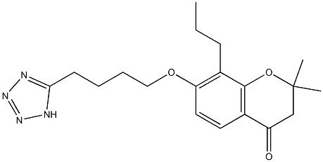 2,2-dimethyl-8-propyl-7-[4-(1H-1,2,3,4-tetraazol-5-yl)butoxy]chroman-4-one Struktur