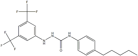 N1-(4-pentylphenyl)-2-[3,5-di(trifluoromethyl)phenyl]hydrazine-1-carboxamide Struktur