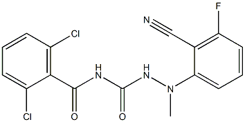 N1-(2,6-dichlorobenzoyl)-2-(2-cyano-3-fluorophenyl)-2-methylhydrazine-1-carboxamide Struktur