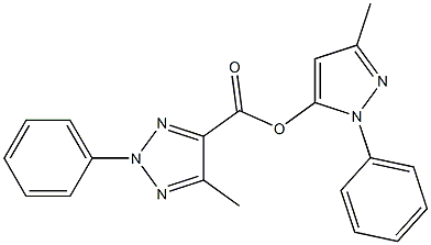 3-methyl-1-phenyl-1H-pyrazol-5-yl 5-methyl-2-phenyl-2H-1,2,3-triazole-4-carboxylate Struktur