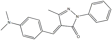 4-{(E)-[4-(dimethylamino)phenyl]methylidene}-5-methyl-2-phenyl-2,4-dihydro-3H-pyrazol-3-one Struktur