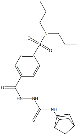 N1-bicyclo[2.2.1]hept-5-en-2-yl-2-{4-[(dipropylamino)sulfonyl]benzoyl}hydrazine-1-carbothioamide Struktur