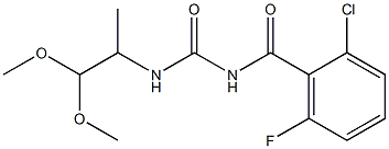 N-(2-chloro-6-fluorobenzoyl)-N'-(2,2-dimethoxy-1-methylethyl)urea Struktur