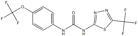 N-[4-(trifluoromethoxy)phenyl]-N'-[5-(trifluoromethyl)-1,3,4-thiadiazol-2-yl]urea Struktur