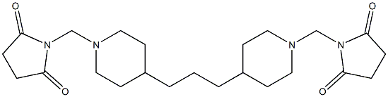 1-{[4-(3-{1-[(2,5-dioxotetrahydro-1H-pyrrol-1-yl)methyl]-4-piperidyl}propyl)piperidino]methyl}pyrrolidine-2,5-dione Struktur