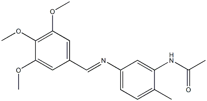 N1-{2-methyl-5-[(3,4,5-trimethoxybenzylidene)amino]phenyl}acetamide Struktur