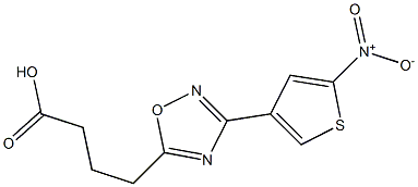 4-[3-(5-nitro-3-thienyl)-1,2,4-oxadiazol-5-yl]butanoic acid Struktur