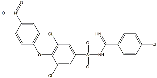 N1-[(4-chlorophenyl)(imino)methyl]-3,5-dichloro-4-(4-nitrophenoxy)benzene-1-sulfonamide Struktur