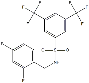 N1-(2,4-difluorobenzyl)-3,5-di(trifluoromethyl)benzene-1-sulfonamide Struktur