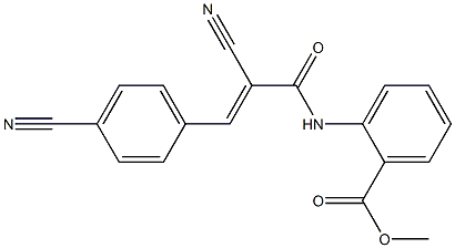 methyl 2-{[2-cyano-3-(4-cyanophenyl)acryloyl]amino}benzoate Struktur