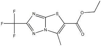 ethyl 6-methyl-2-(trifluoromethyl)[1,2,4]triazolo[5,1-b][1,3]thiazole-5-carboxylate Struktur