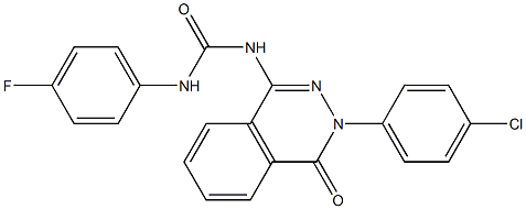 N-[3-(4-chlorophenyl)-4-oxo-3,4-dihydrophthalazin-1-yl]-N'-(4-fluorophenyl)urea Struktur