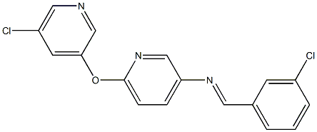 N3-(3-chlorobenzylidene)-6-[(5-chloro-3-pyridyl)oxy]pyridin-3-amine Struktur