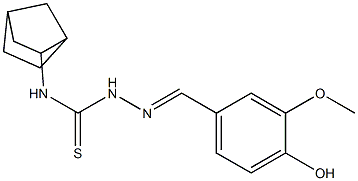 N1-bicyclo[2.2.1]hept-2-yl-2-(4-hydroxy-3-methoxybenzylidene)hydrazine-1-carbothioamide Struktur