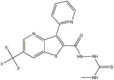 N-methyl-2-{[3-(2-pyridinyl)-6-(trifluoromethyl)thieno[3,2-b]pyridin-2-yl]carbonyl}-1-hydrazinecarbothioamide Struktur