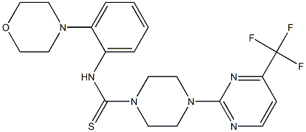 N1-(2-morpholinophenyl)-4-[4-(trifluoromethyl)pyrimidin-2-yl]piperazine-1-carbothioamide Struktur