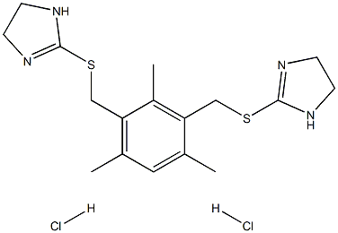 2-({3-[(4,5-dihydro-1H-imidazol-2-ylthio)methyl]-2,4,6-trimethylbenzyl}thio)-4,5-dihydro-1H-imidazole dihydrochloride Struktur