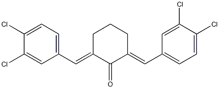 2,6-di(3,4-dichlorobenzylidene)cyclohexan-1-one Struktur