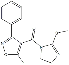 (5-methyl-3-phenylisoxazol-4-yl)[2-(methylthio)-4,5-dihydro-1H-imidazol-1-yl]methanone Struktur