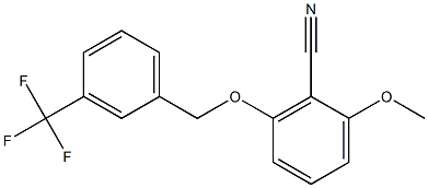 2-Methoxy-6-[3-(trifluoromethyl)benzyloxy]benzonitrile Struktur