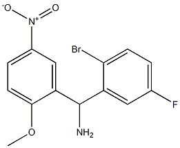 (2-bromo-5-fluorophenyl)(2-methoxy-5-nitrophenyl)methanamine Structure