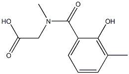 [(2-hydroxy-3-methylbenzoyl)(methyl)amino]acetic acid Struktur