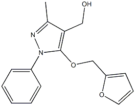 [5-(furan-2-ylmethoxy)-3-methyl-1-phenyl-1H-pyrazol-4-yl]methanol Struktur